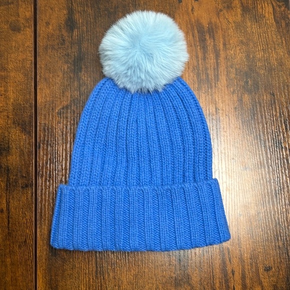 Athleta RIBBED POM BEANIE Royal Blue - Picture 1 of 4